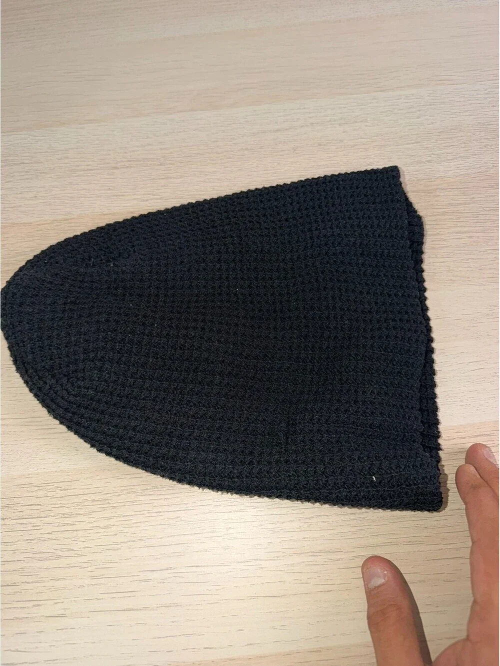 Goodfellow Co Mens Black Waffle Knit Beanie Hat One Size Winter Cap Slouchy